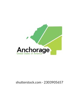 Map Of Anchorage City Geometric Simple Logo