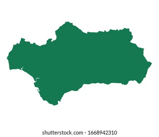 Map of Andalusia as vector illustration