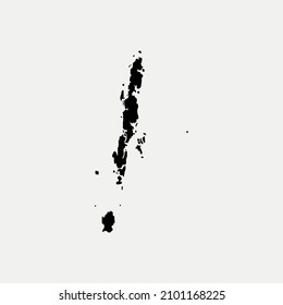 Map of Andaman and Nicobar Islands - India region outline silhouette vector illustration
