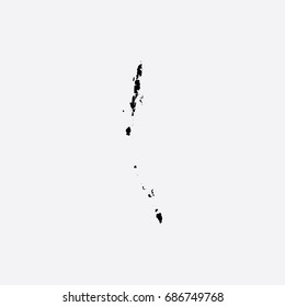 Map of Andaman and Nicobar Islands - India Vector Illustration Silhouette Design