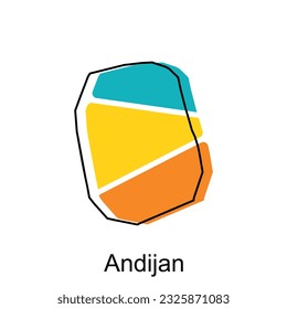 Map of Andijan vector illustration on white background, illustration vector Design Template, suitable for your company