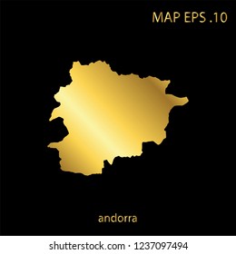 Map of andorra abstract color Gold on white background frame vector illustration eps 10.