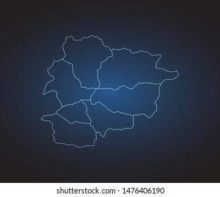 Map of Andorra - Abstract mash line and point scales on circuit dark background. symbol for your web site design map logo, app, ui,Travel. Vector illustration eps 10.