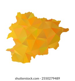 Map of Andorra - Gold Polygonal Design For Your. Vector illustration eps 10.