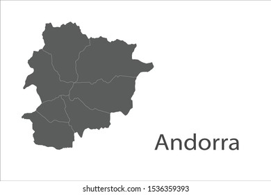 map andorra isolated on white background