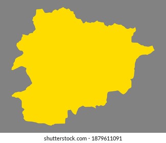 Map of Andorra on gray