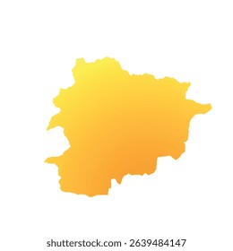 Map of Andorra, sign silhouette. World Map Globe. Vector Illustration isolated on white background. Europe continent.