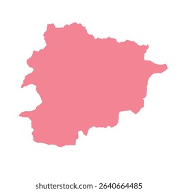 Map of Andorra, sign silhouette. World Map Globe. Vector Illustration isolated on white background. Europe continent.