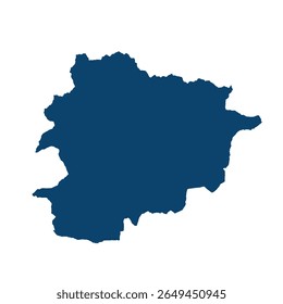Mapa de Andorra, silhueta de sinais. World Map Globe (em inglês). Ilustração de vetor isolada em fundo branco. continente europeu.