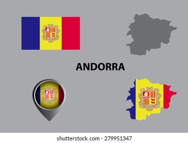 Map of Andorra and symbol