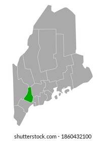 Map of Androscoggin in Maine on white