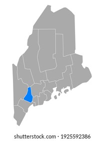 Map of Androscoggin in Maine on white