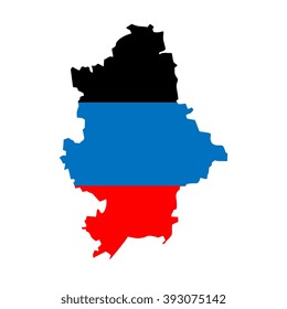 Map ang flag of Donetsk National Republic