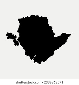 Map of Anglesey - Wales - United Kingdom region outline silhouette graphic element Illustration template design
