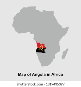 Mapa de Angola en África ilustraciones vectoriales aisladas