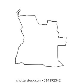 Map of Angola  black outline
