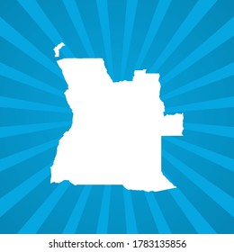 Mapa del vector de arte pop de historieta azul de Angola.