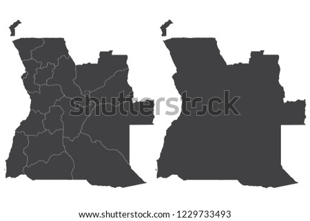 Map - Angola Couple Set , Map of  Angola,Vector illustration eps 10.