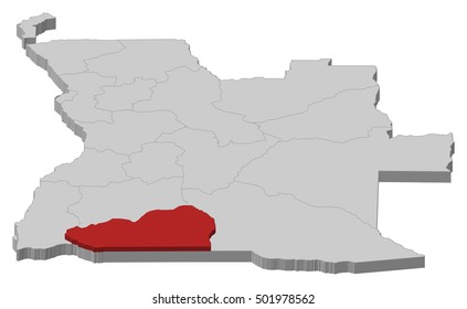 Map - Angola, Cunene - 3D-Illustration
