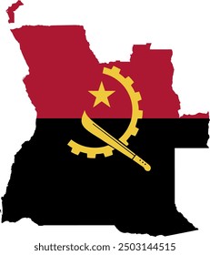 Mapa de la bandera de Angola