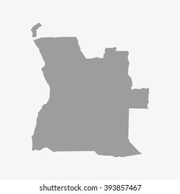 Map  of Angola in gray on a white background