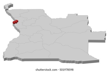 Map - Angola, Luanda - 3D-Illustration