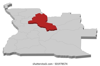 Map - Angola, Malanje - 3D-Illustration
