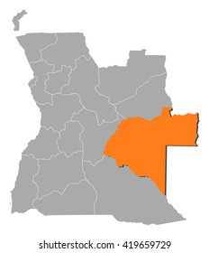 Map - Angola, Moxico