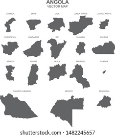 map of Angola on white background