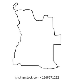 map of Angola - outline. Silhouette of Angola map vector illustration