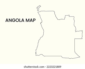 Map of Angola, Outline Map Angola vector Illustration, Map of Angola with an outline. Angola map.