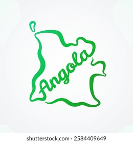 Map of Angola - shape and name in one line