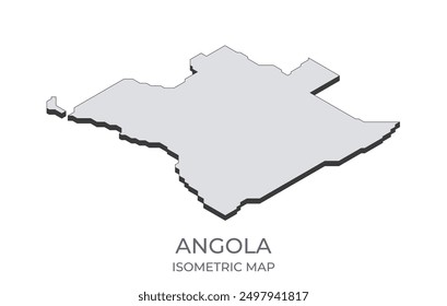 Mapa de Angola en forma isométrica simple. Ilustración del mapa isométrico del país.