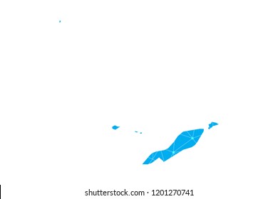 Map of Anguilla. Detailed vector map with counties, regions, province, states. Blue shape/contour map of Anguilla.
