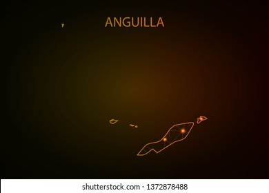 Map of Anguilla. Detailed vector map with counties, regions, province, states. shape/contour map of Anguilla. - Vector - Vector