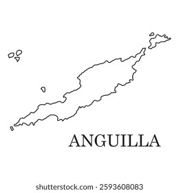 map of anguilla islands vector illustration symbol dsign