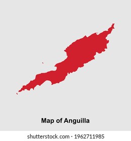 Map of Anguilla isolated vector illustration