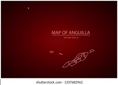 Map of Anguilla . Vector Illustration EPS10. - Vector - Vector