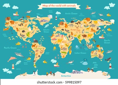Animals World Map Images Stock Photos Vectors Shutterstock