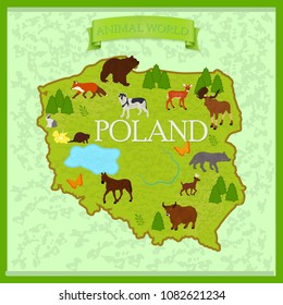 Map of animals in Poland