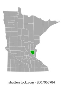 Map of Anoka in Minnesota on white