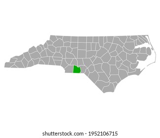 Map of Anson in North Carolina on white