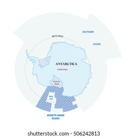 Map of the Antarctic with the new sea protection area in the Ross Sea