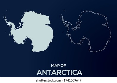 Map of Antarctica. Abstract design, vector illustration by using adobe illustrator. Antarctica Island isolated map. Antarctica Outline map. Editable Map design.