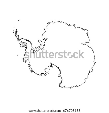 Map Antarctica Black Outline High Detailed Stock Vector (Royalty Free ...