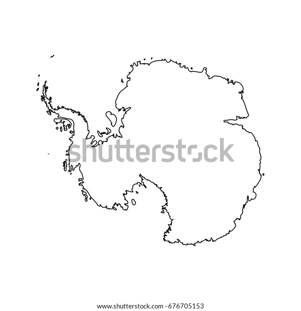 Map Antarctica Black Outline High Detailed Stock Vector (Royalty Free ...