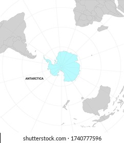 Map of Antarctica in blue color