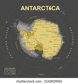 Map Antarctica Gold Themed Stock Vector (Royalty Free) 2143029065 ...