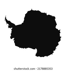 Map of Antarctica high quality vector illustration - Hand made black silhouette drawing of Antarctica continent borders