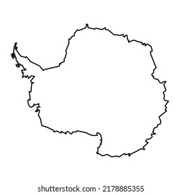 Map of Antarctica high quality vector illustration - Hand made line drawing of Antarctica continent shape